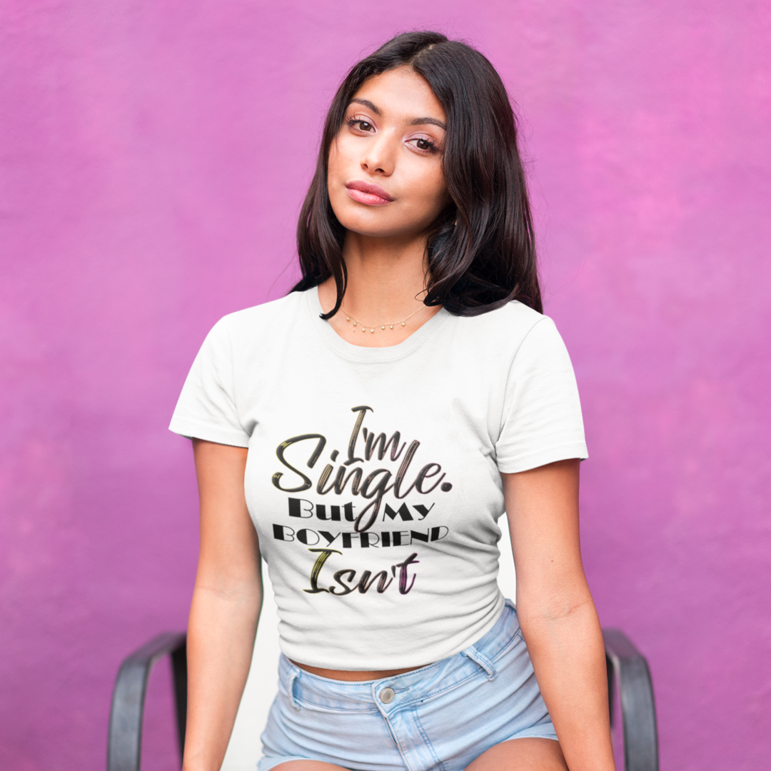 Woman Wearing White T-Shirt With Text "I&