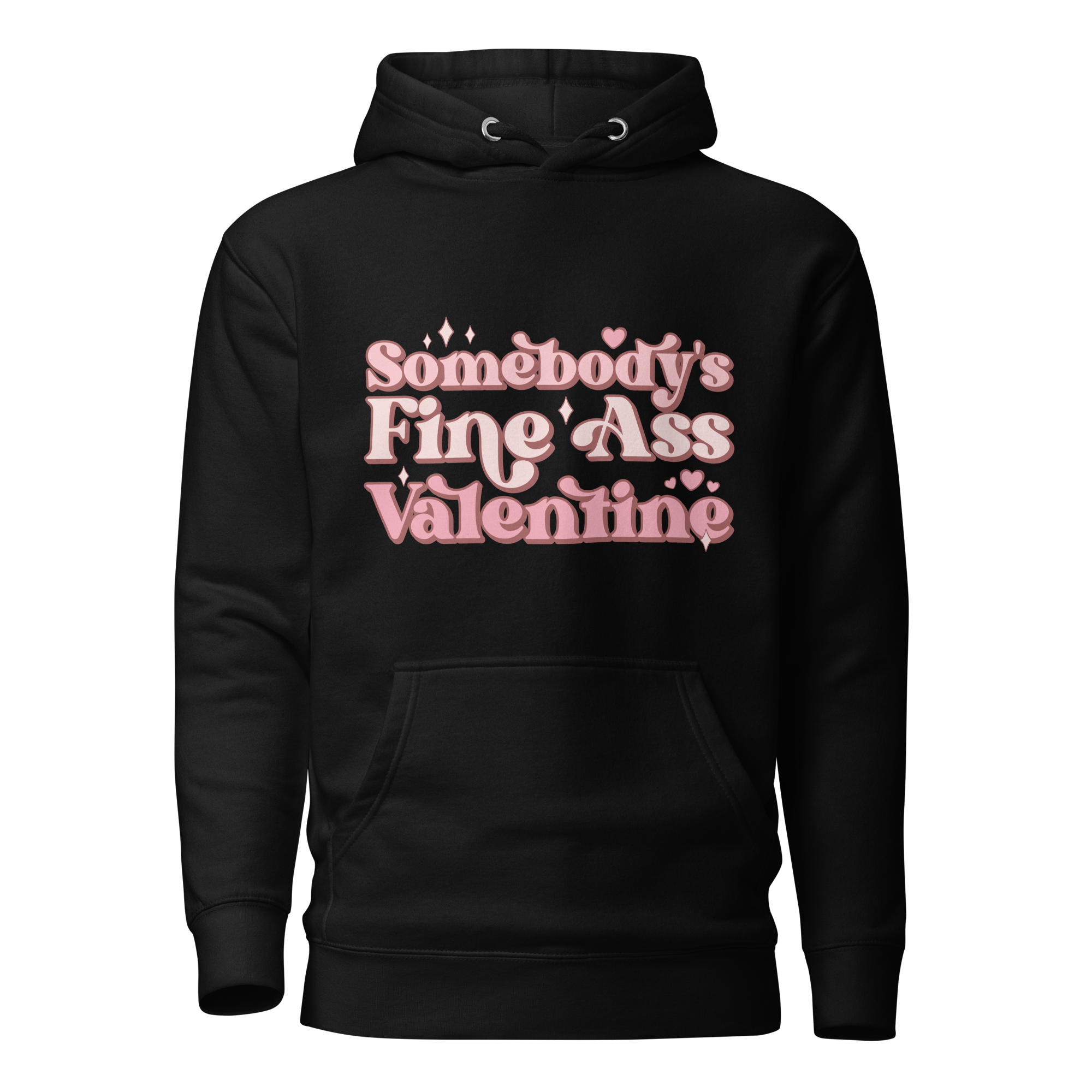 Black Hoodie with Pink Text "Somebody&