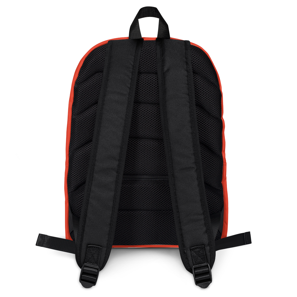 Orange, Yellow, Light & Dark Blue Backpack, Orange Trim with OKC Text - Back