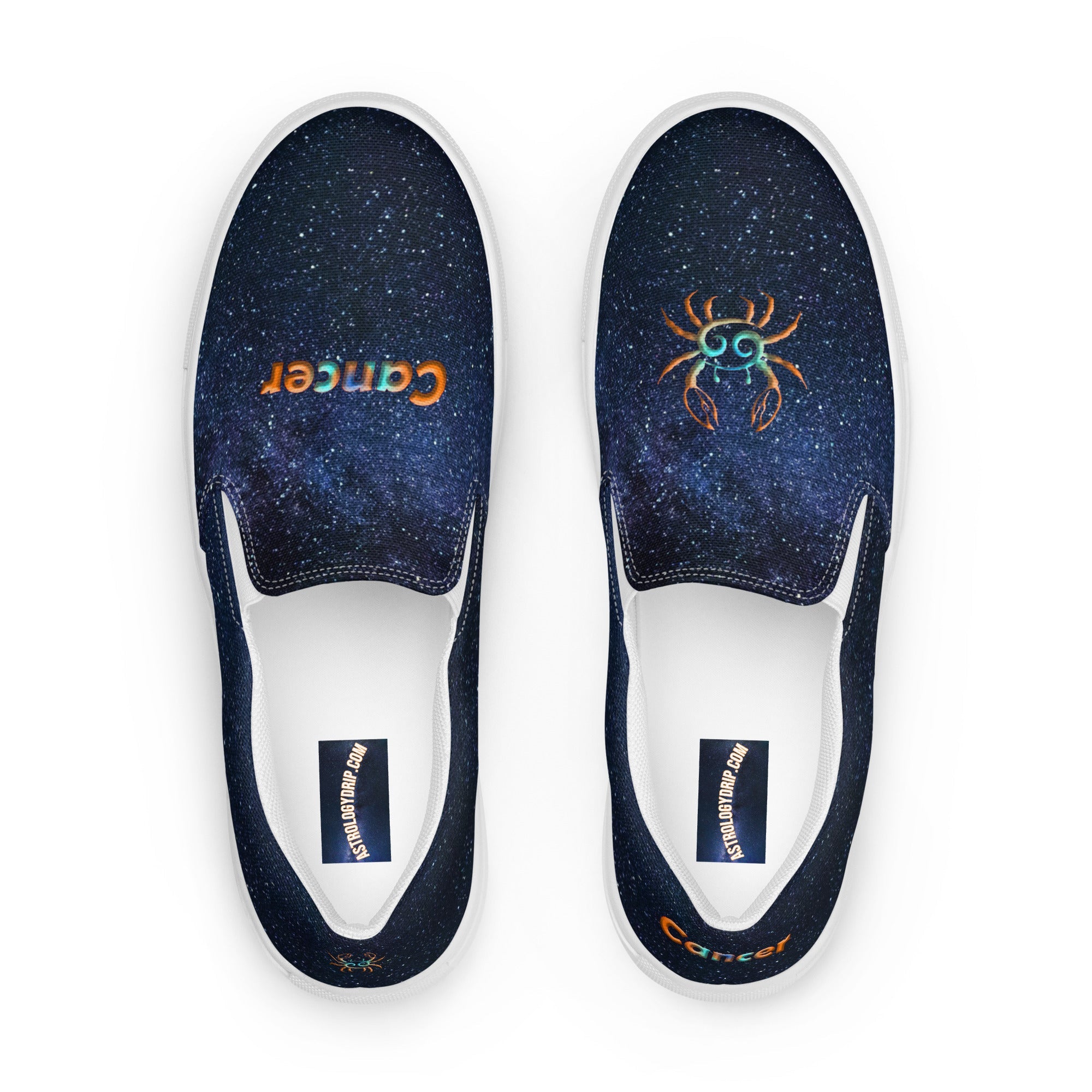 Top View of Galaxy Canvas Slip-On Shoes, Cancer
