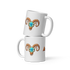 Two Stacked White 11 oz Ceramic Mugs with Aries Symbol