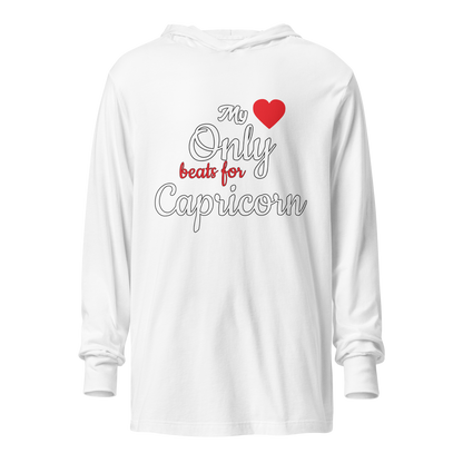 Heart Beat Long-Sleeve Hoodie Zodiac Tee - White