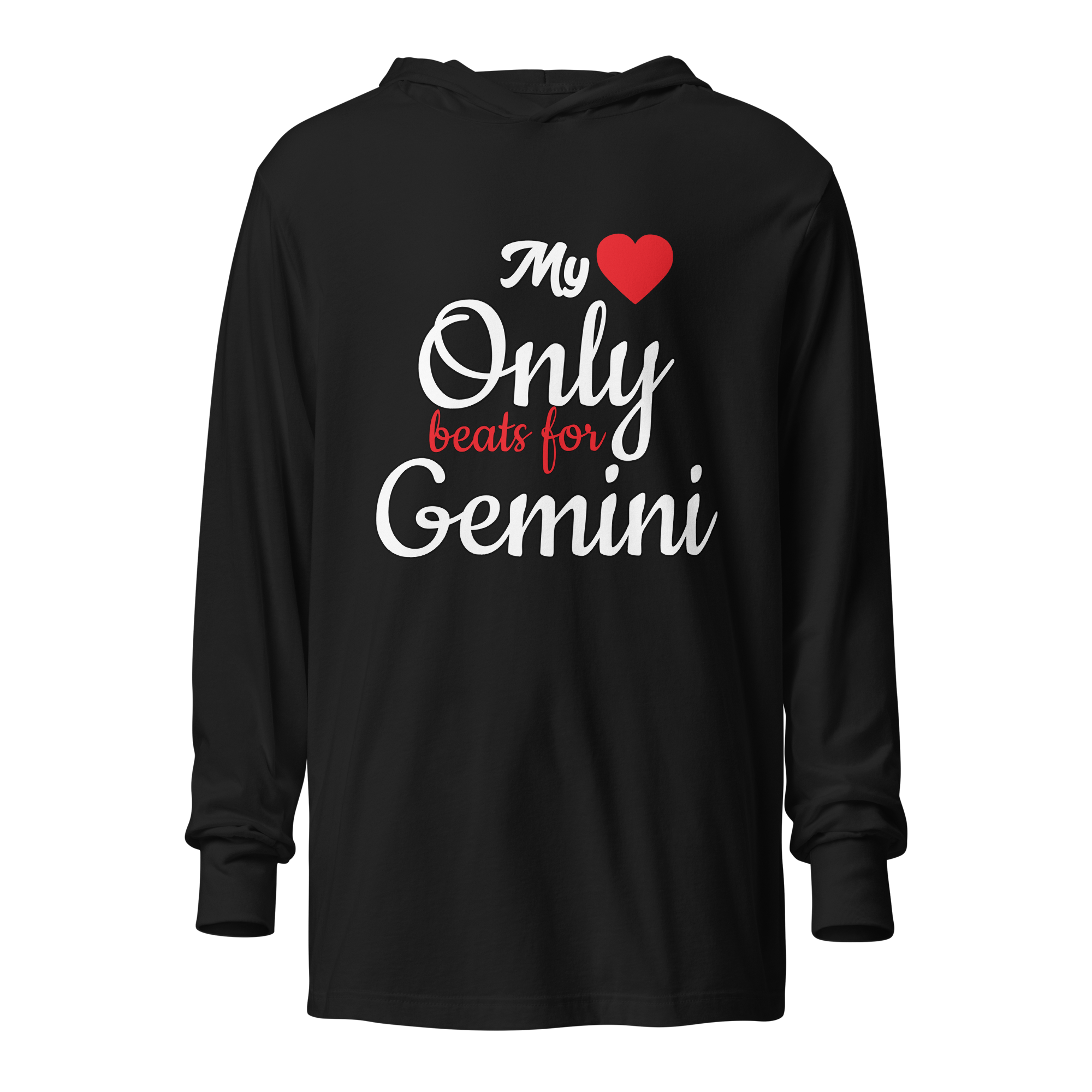 Heart Beat Long-Sleeve Hoodie Zodiac Tee - Black