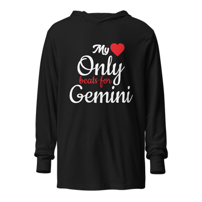 Heart Beat Long-Sleeve Hoodie Zodiac Tee - Black