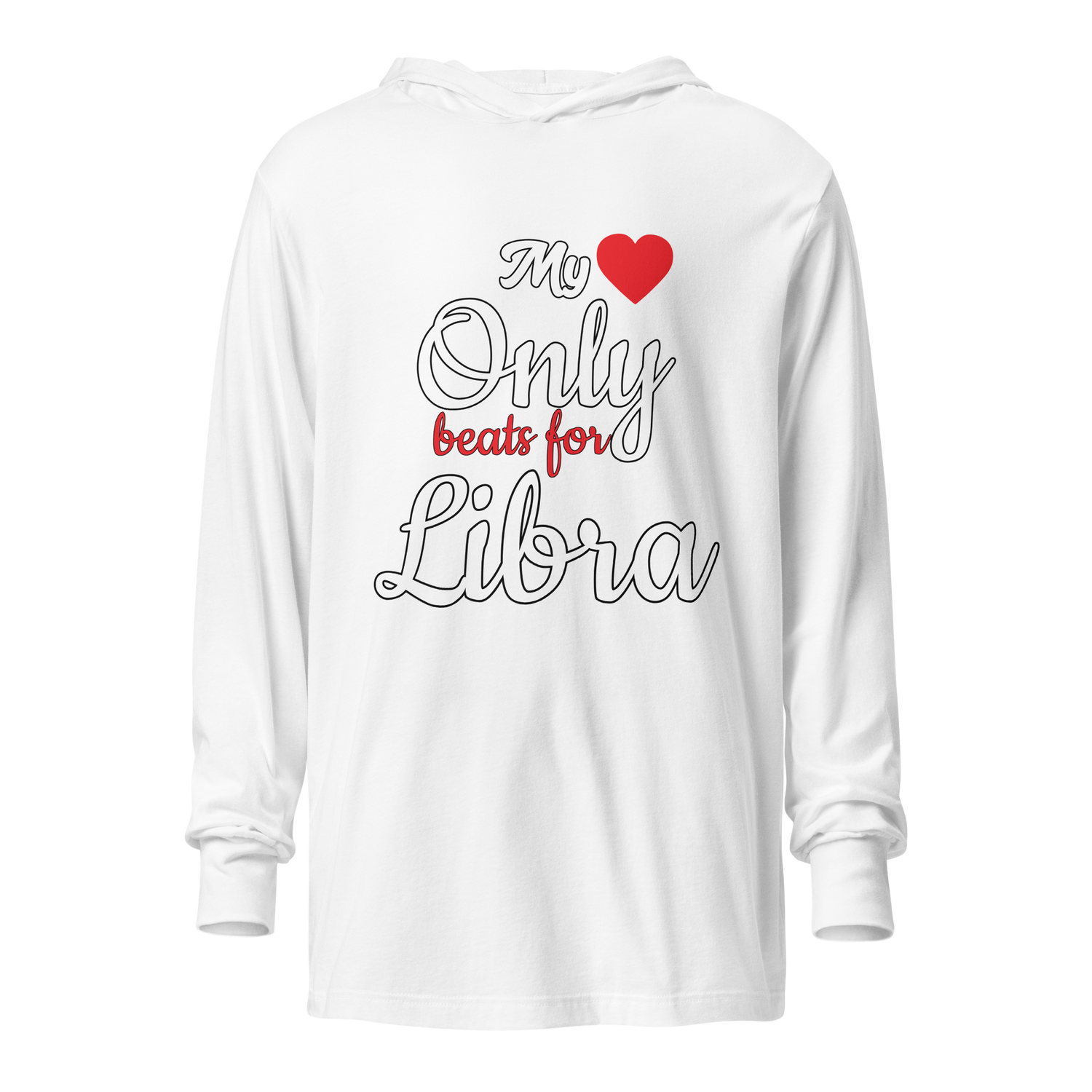 Heart Beat Long-Sleeve Hoodie Zodiac Tee - White