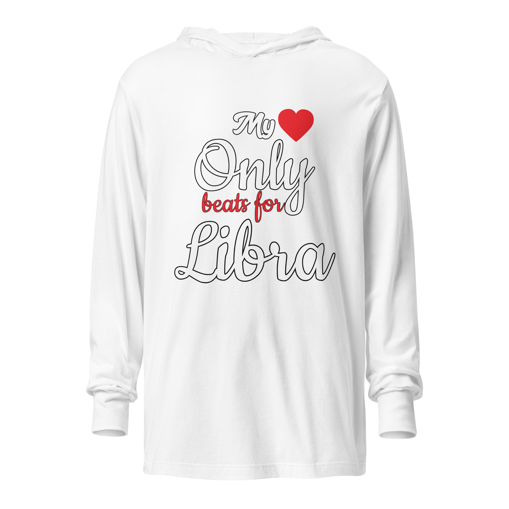 Heart Beat Long-Sleeve Hoodie Zodiac Tee - White