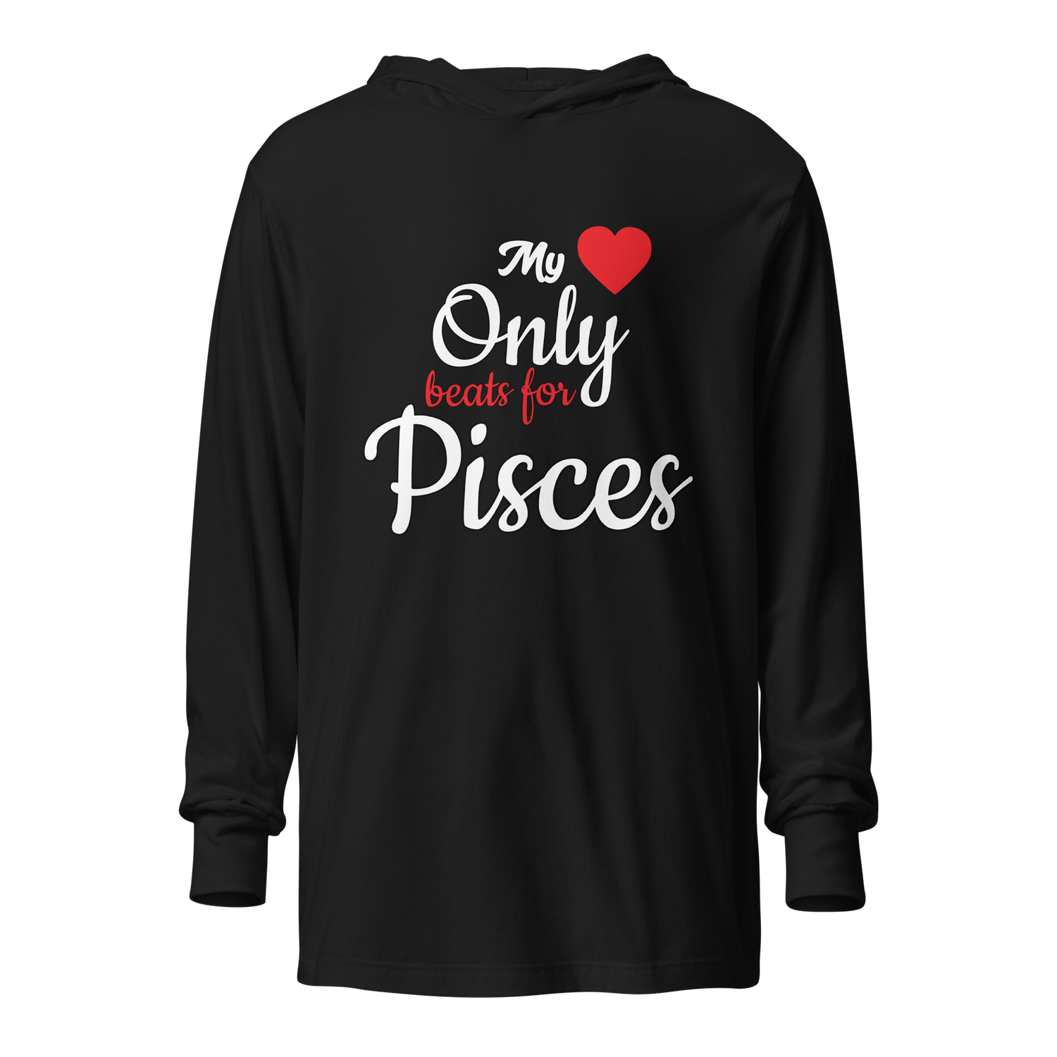 Heart Beat Long-Sleeve Hoodie Zodiac Tee - Black