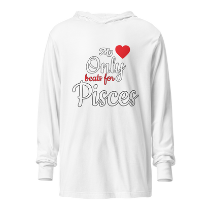 Heart Beat Long-Sleeve Hoodie Zodiac Tee - White