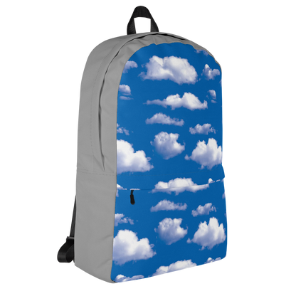 Backpack Featuring Blue Sky with Scattered Clouds - Left Side