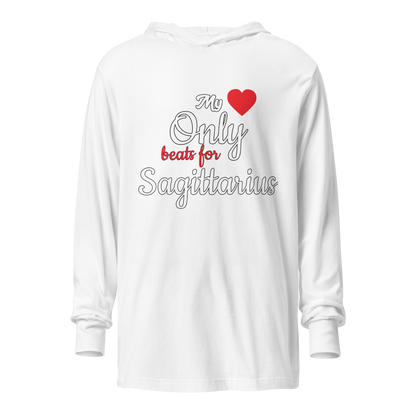 Heart Beat Long-Sleeve Hoodie Zodiac Tee - White