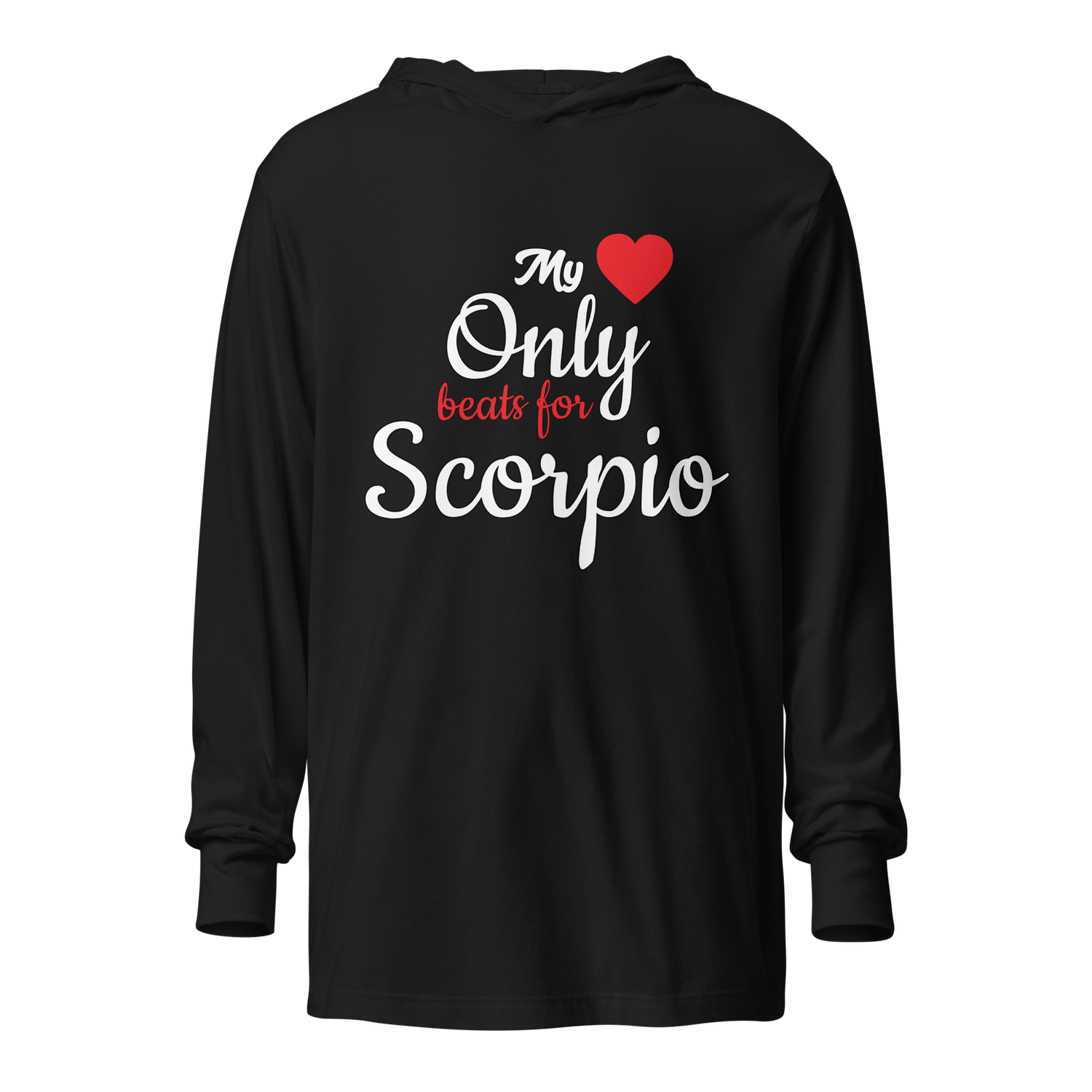 Heart Beat Long-Sleeve Hoodie Zodiac Tee - Black