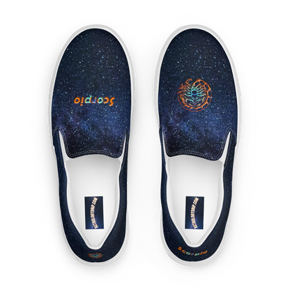 Top View of Galaxy Canvas Slip-On Shoes, Scorpio