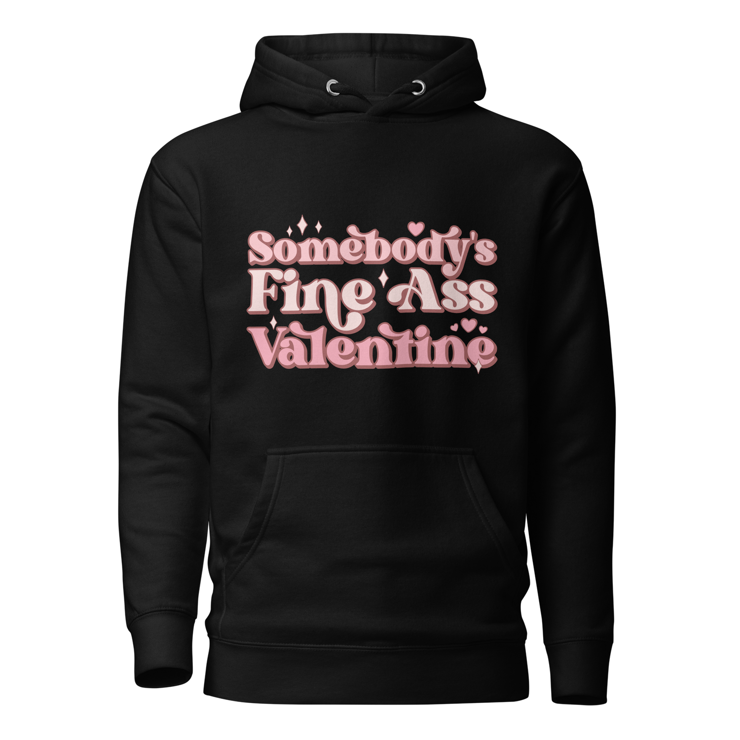 Black Hoodie with Pink Text &quot;Somebody&