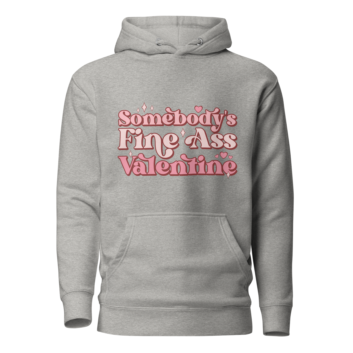 Charcoal Grey Hoodie with Pink Text &quot;Somebody&