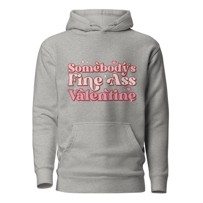 Charcoal Grey Hoodie with Pink Text &quot;Somebody&