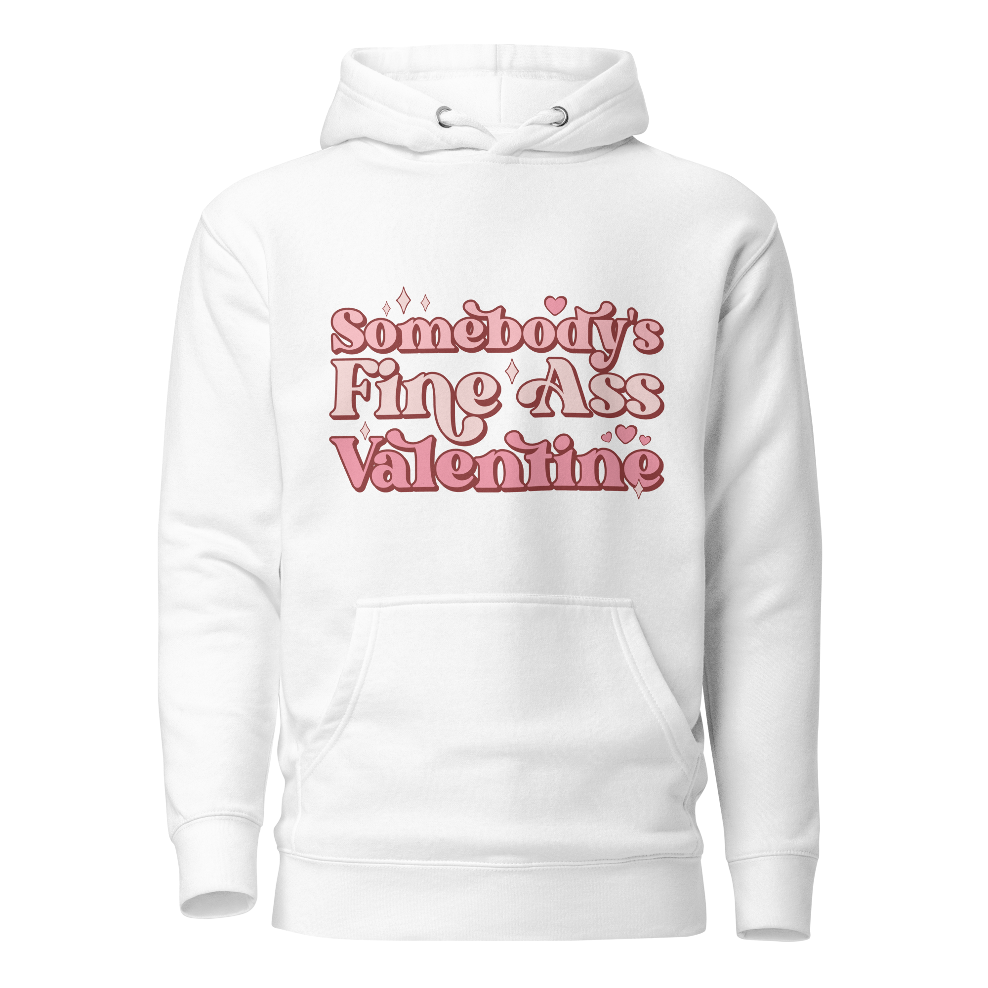 White Hoodie with Pink Text &quot;Somebody&