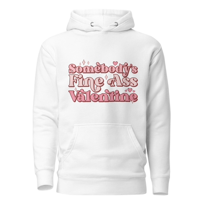 White Hoodie with Pink Text &quot;Somebody&