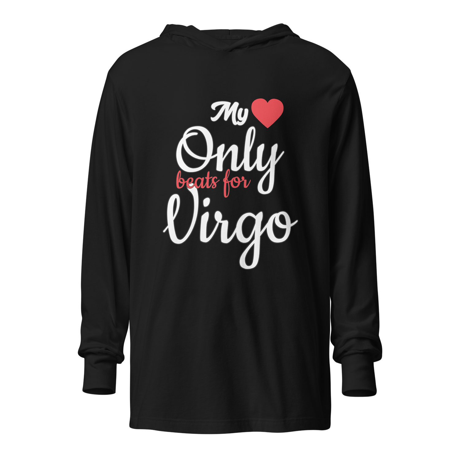 Heart Beat Long-Sleeve Hoodie Zodiac Tee - Black