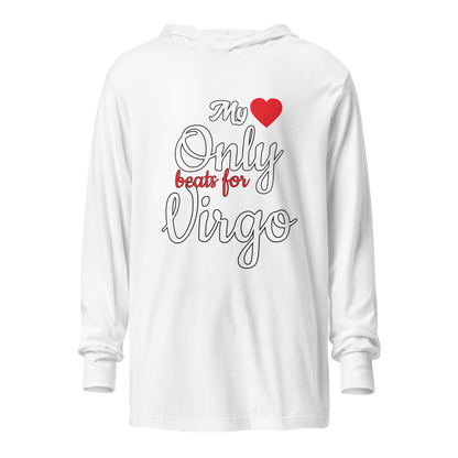 Heart Beat Long-Sleeve Hoodie Zodiac Tee - White