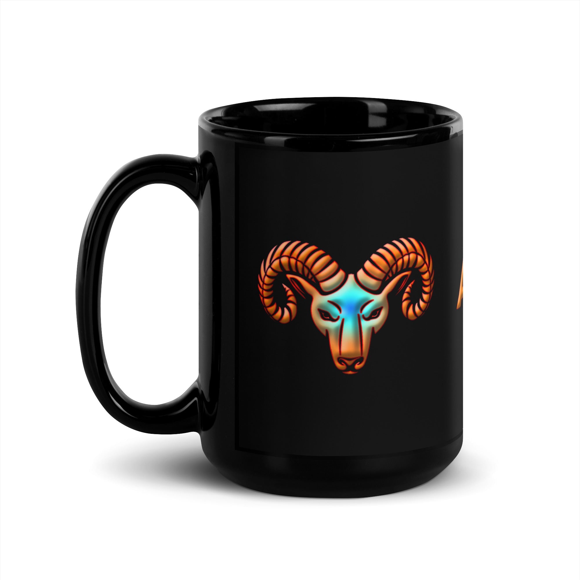 15oz Black Glossy Aries Mug