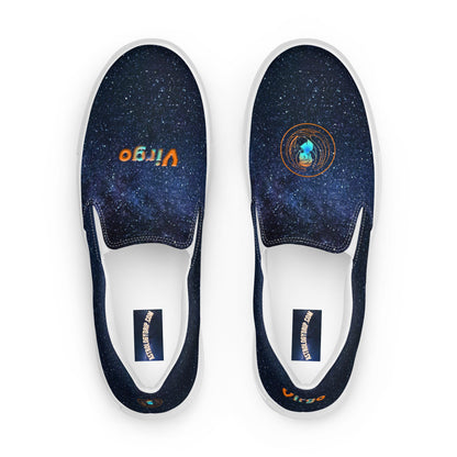 Top View of Galaxy Canvas Slip-On Shoes, Virgo