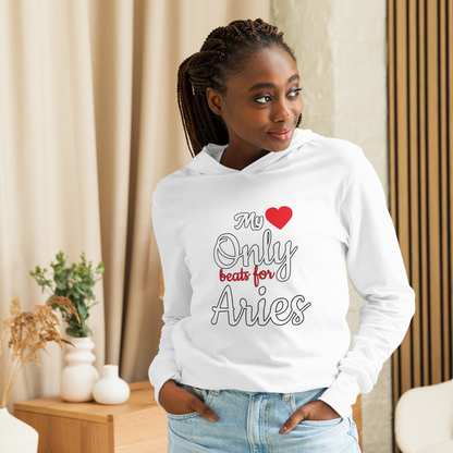 Heart Beat Long-Sleeve Hoodie Zodiac Tee - White