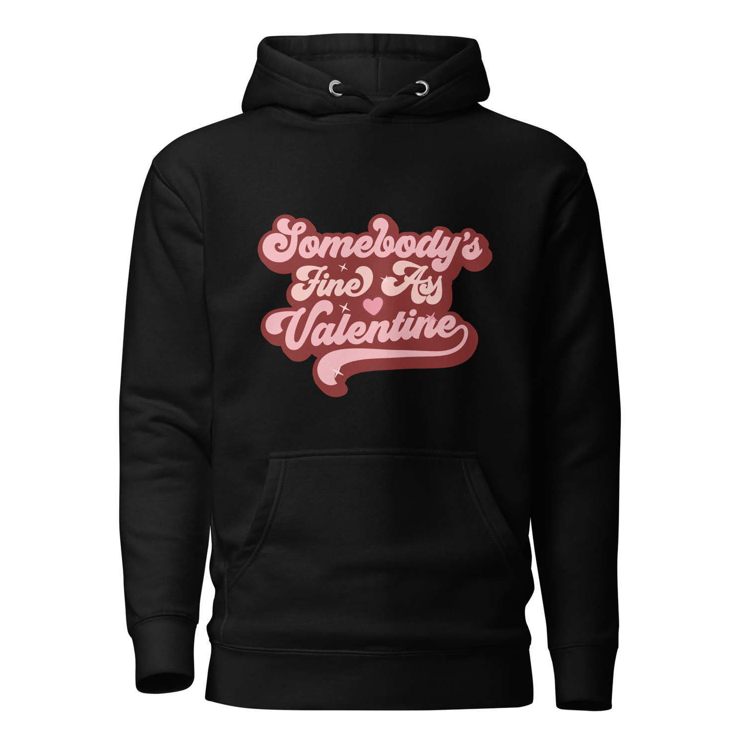 Black Hoodie with Pink Retro Style Text &quot;Somebody&