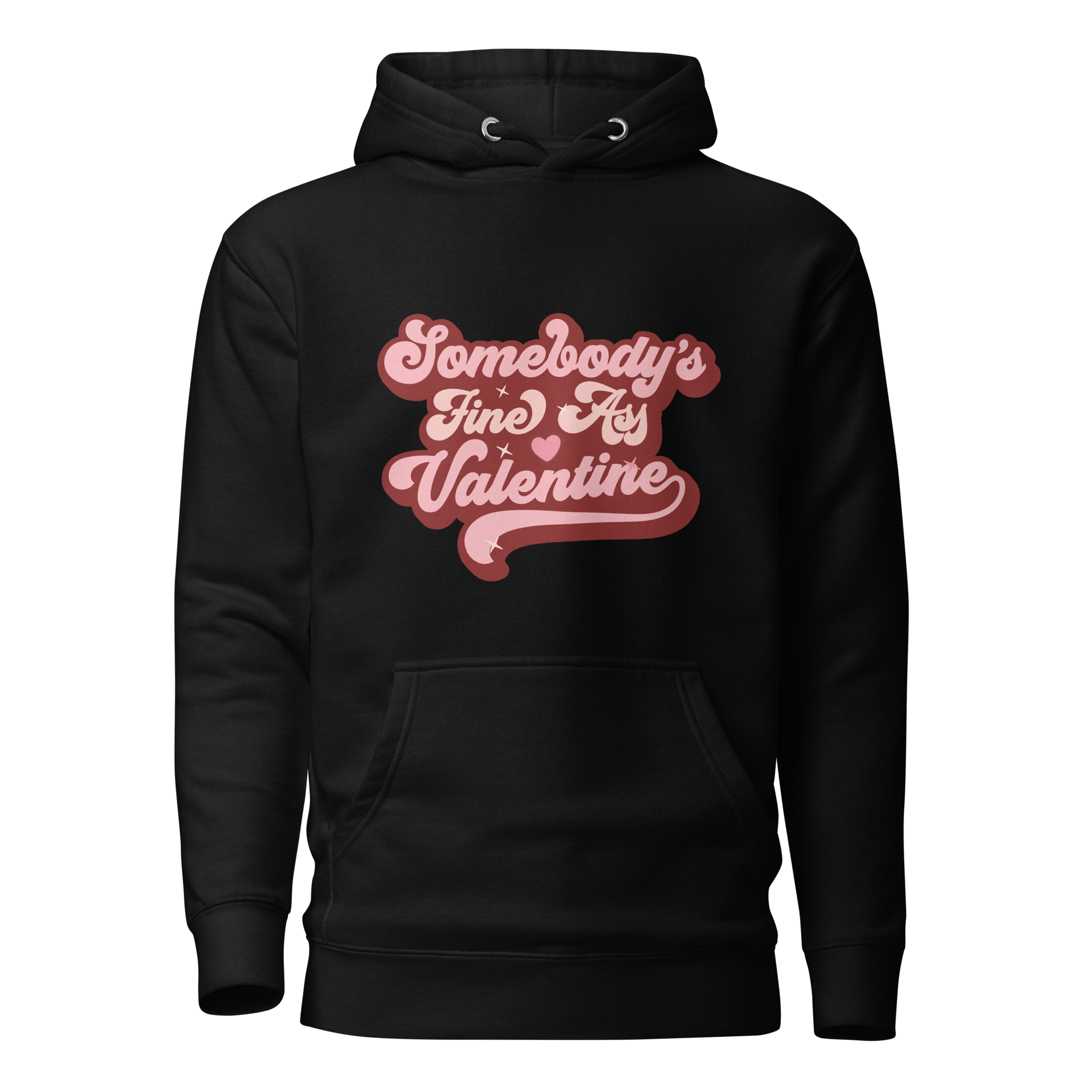 Black Hoodie with Pink Retro Style Text &quot;Somebody&