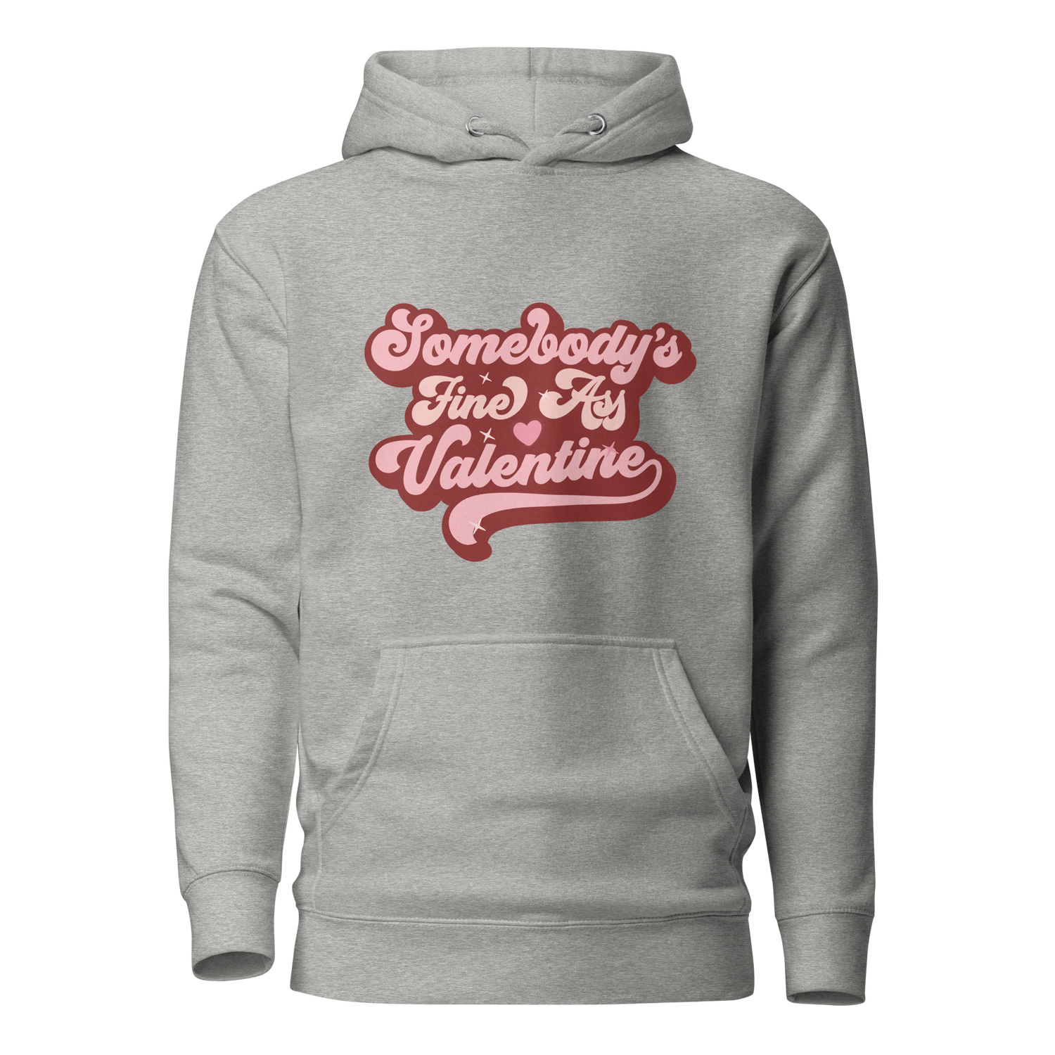 Charcoal Grey Hoodie with Pink Retro Style Text &quot;Somebody&