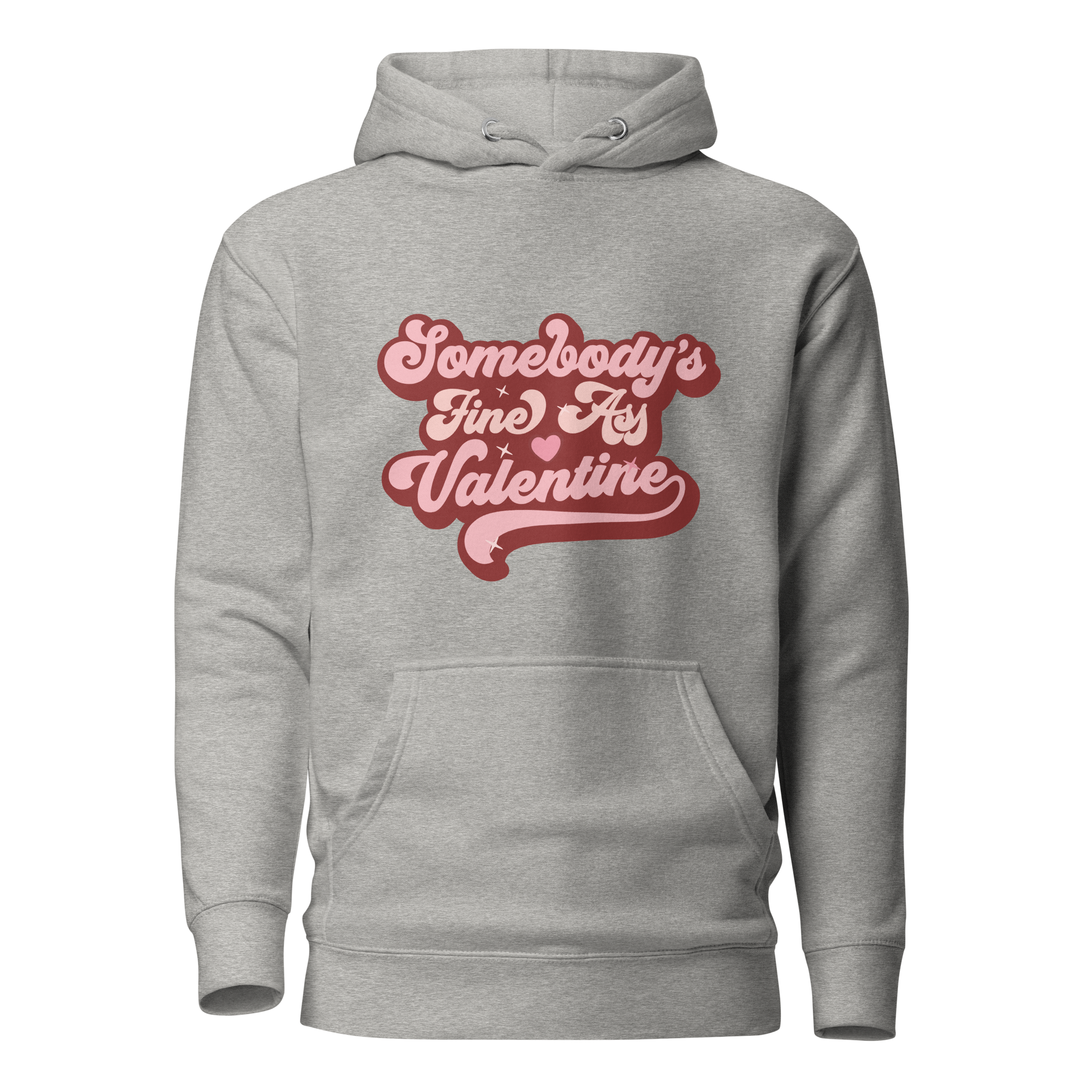 Charcoal Grey Hoodie with Pink Retro Style Text &quot;Somebody&