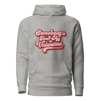 Charcoal Grey Hoodie with Pink Retro Style Text &quot;Somebody&