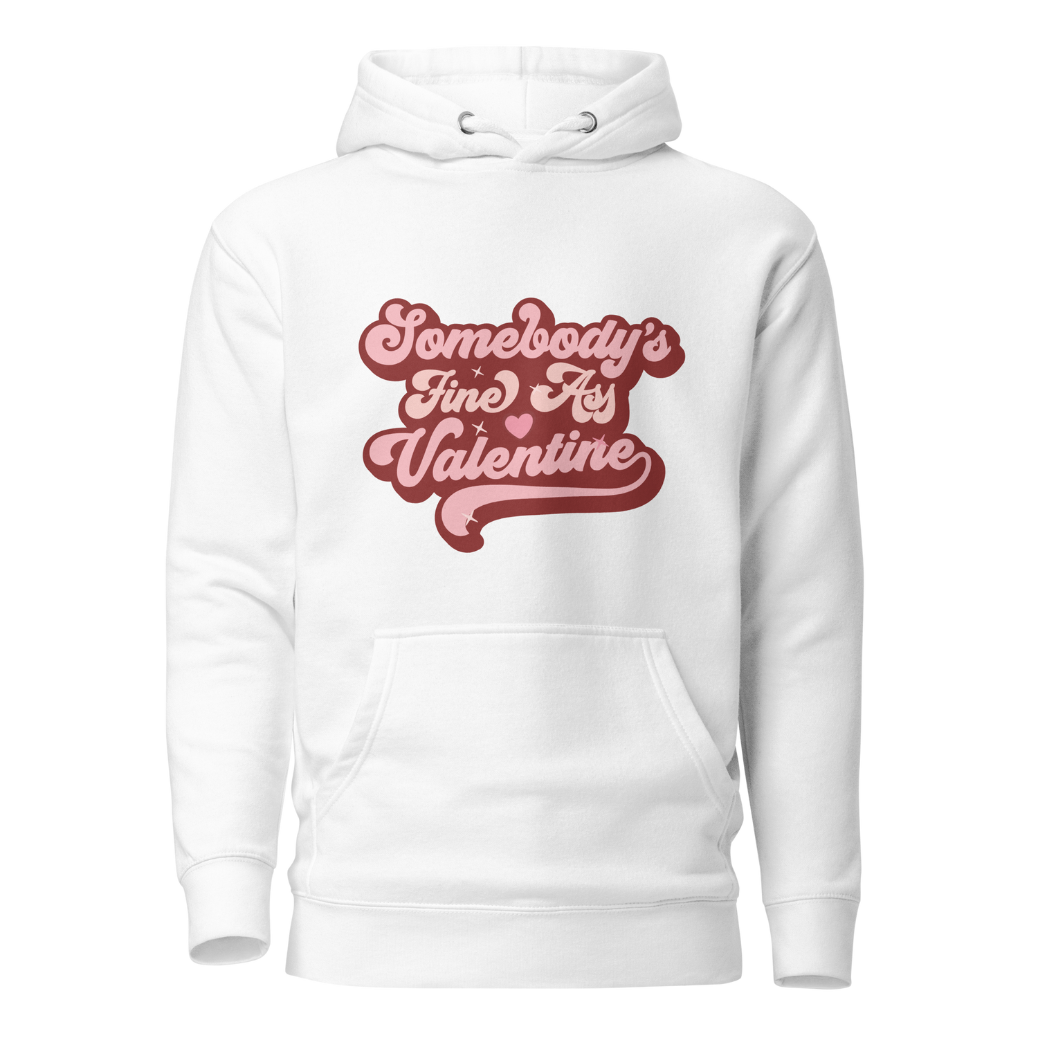 White Hoodie with Pink Retro Style Text &quot;Somebody&