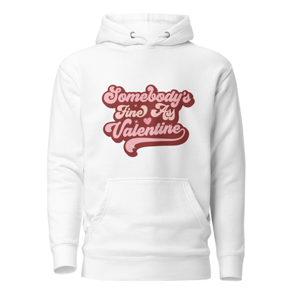 White Hoodie with Pink Retro Style Text &quot;Somebody&