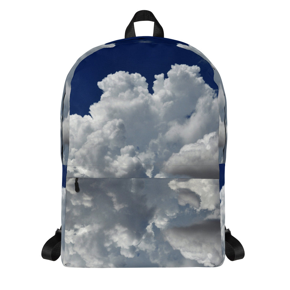 Backpack Featuring Mostly Clouds - Front View